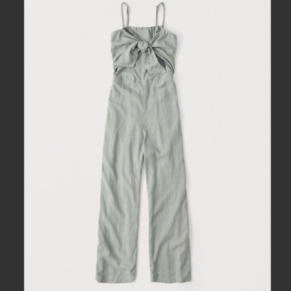Abercrombie & Fitch Strapless Bow Front Jumpsuit